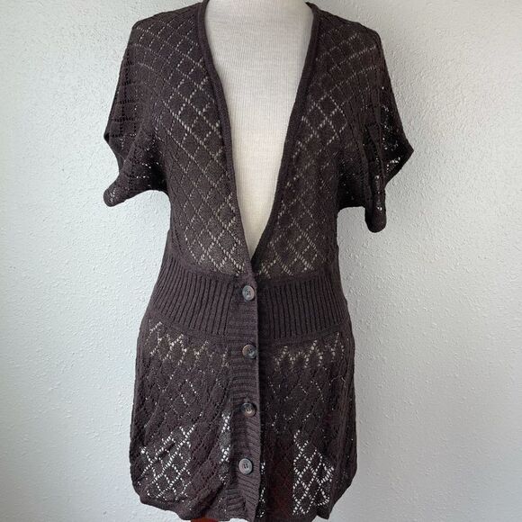 Bandolino Brown Loose Knot Cardigan Sweater Size L EUC - Picture 1 of 8